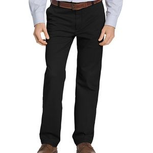 Izod SZ 32 x 29 Black Straight Fit Flat Front Pants Chinos New D29